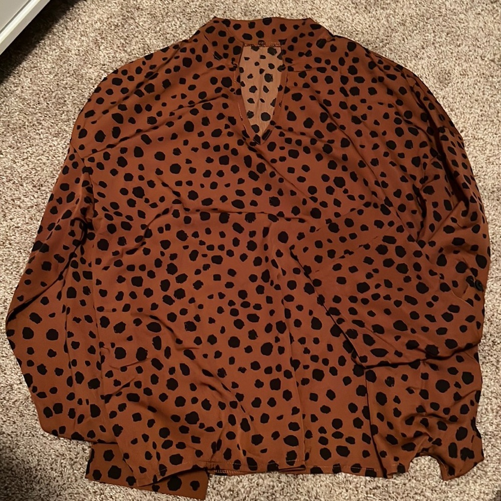 SHEIN long sleeve leopard blouse - new - size medium